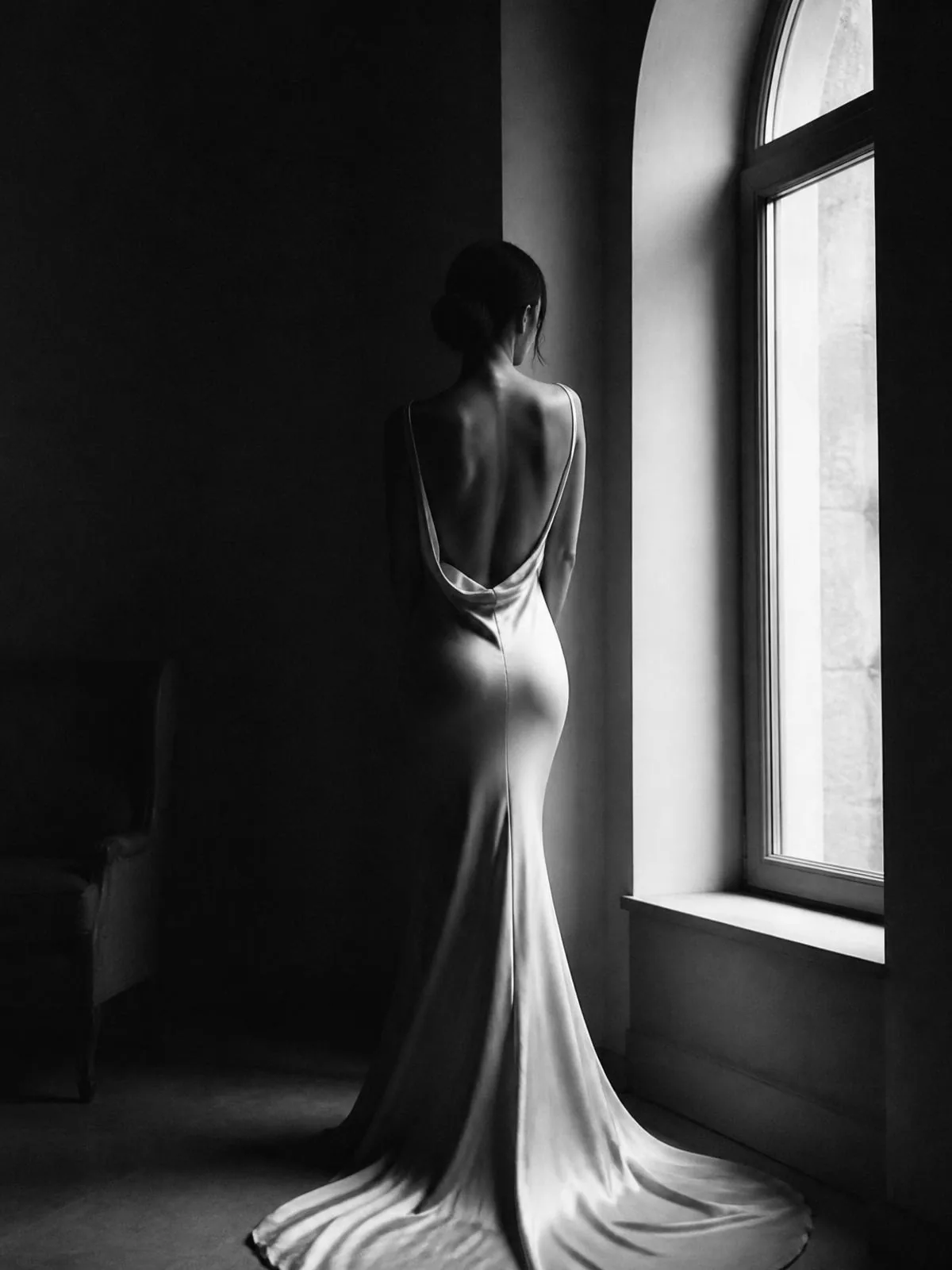 Retrato editorial em preto e branco